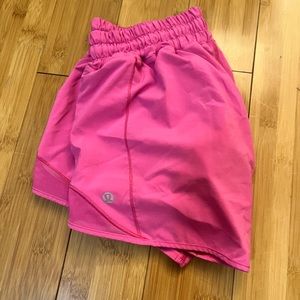 Lululemon Sonic Pink Hotty Hot Shorts Perfect Condition.